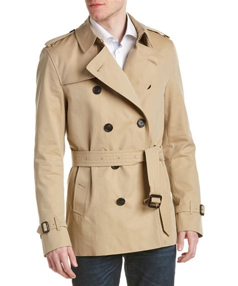 burberry short cotton blend heritage trench coat|burberry heritage trench coat men.